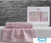 2324 Комплект махровых полотенец 'KARNA' GALATA 50x90-70х140 см Розовый