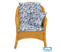 125569100, Подушка на стул со спинкой, 'Blue  Palma',  50x100см