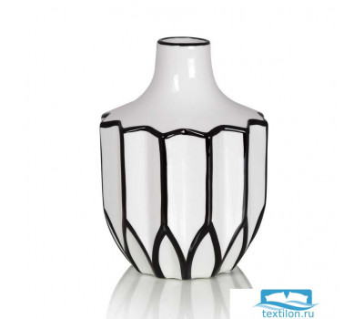 Низкая ваза Palmira. Цвет черно-белый. Размер 16х23 см.