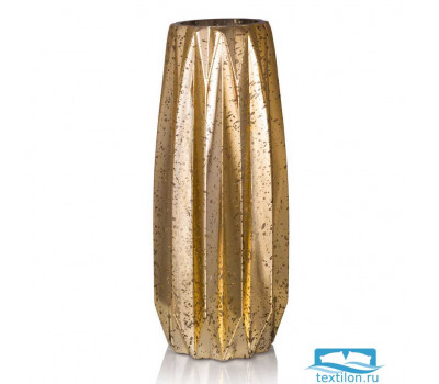 Стеклянная ваза Diamond. Цвет золотой. Размер 11х30 см. стекло