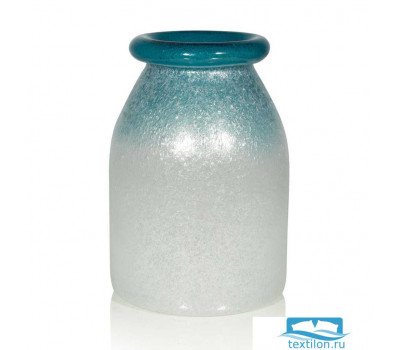 Стеклянная ваза Serta. Цвет бело-голубой. Размер 14х23 см.