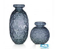 Высокая стеклянная ваза Mironia. Цвет серый. Размер 18х40 см.