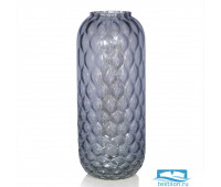 Высокая стеклянная ваза Raymont. Цвет перламутрово-серый.