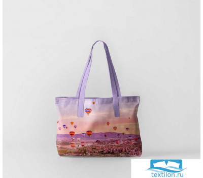Пляжная сумка (оксфорд 50х40 см) Воздушные шары над горами
