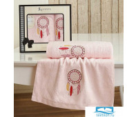 2304 Комплект полотенец бамбук 'LUCENTE' PIUMA 50x90-70х140 см Розовый