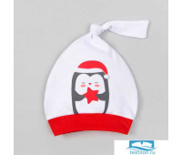 Чепчик (шапочка) 'Новогодний пингвинчик', размер 48, 9-12 мес