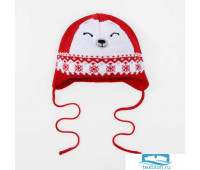 Шапка вязаная Крошка Я 'Мишка со снежинкой', размер 46