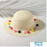 Шляпа с бомбошками для девочки MINAKU, размер 50, цвет белый