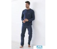 Трикотажная кофта и тканные брюки для дома Manam MU_10140 Синий