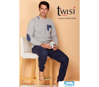 Мужская домашняя одежда с манжетами Twisi Twisi_Marciano Серый