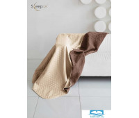Одеяло - покрывало Sleep iX (иск.мех + одн.ткань) 180x220 Ткань: Бежевый, Мех: Коричневый