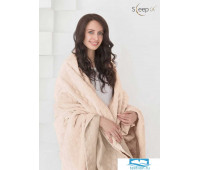 Одеяло - покрывало Sleep iX (иск.мех + одн.ткань) 180x220 Ткань: Бежевый, Мех: Молочно-Розовый