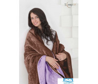 Одеяло - покрывало Sleep iX (иск.мех + одн.ткань) 200x220 Ткань: Фиолетовый, Мех: Коричневый