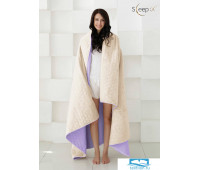 Одеяло - покрывало Sleep iX (иск.мех + одн.ткань) 160x220 Ткань: Фиолетовый, Мех: Молочно-Серый