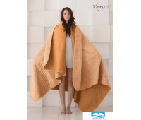 Одеяло - покрывало Sleep iX (иск.мех + одн.ткань) 200x220 Ткань: Оранжевый, Мех: Рыжий
