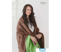 Одеяло - покрывало Sleep iX (иск.мех + одн.ткань) 240x220 Ткань: Зеленый, Мех: Коричневый