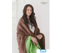Одеяло - покрывало Sleep iX (иск.мех + одн.ткань) 160x220 Ткань: Зеленый, Мех: Коричневый
