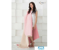 Одеяло - покрывало Sleep iX (иск.мех + одн.ткань) 200x220 Ткань: Розовый, Мех: Молочно-Серый