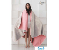 Одеяло - покрывало Sleep iX (иск.мех + одн.ткань) 200x220 Ткань: Розовый, Мех: Серый