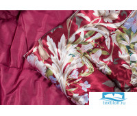 Одеяло шерстяное атласное «Цветочный узор» 140х205 см.